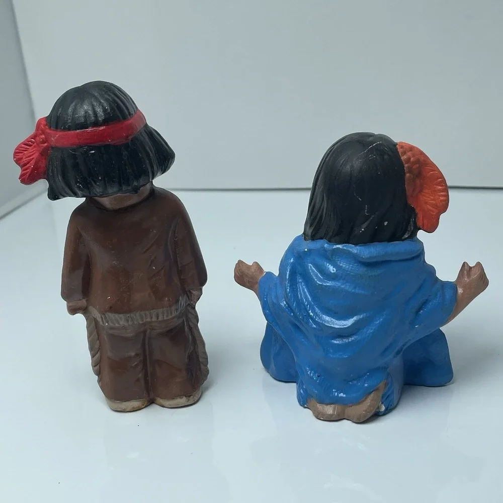 Native American Kimple‎ Nativity Set Hand painted With Woodland Cloche 15 Pieces